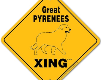 Great Pyrenees Xing Sign Aluminum 12" X 12" #20552