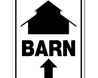 Barn STRAIGHT Arrow Sign Aluminum 12" X 9" #3245320
