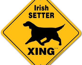 Irish Setter Xing Sign Aluminum 12" X 12" #20618