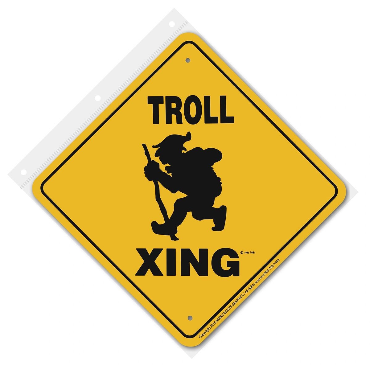 Troll Xing Sign Aluminum 12