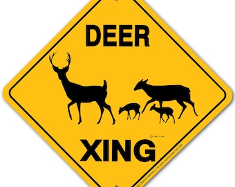 Deer Xing Sign Aluminum 12" X 12" #20374