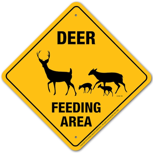 Deer Feeding Area Sign Aluminum 12 in X 12 in #20932