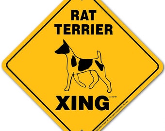 Rat Terrier Xing Sign Aluminum 12" X 12" #20001