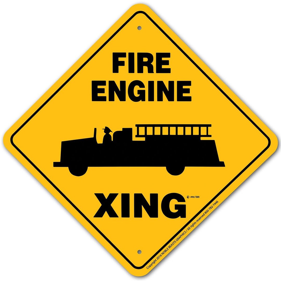 Fire Engine Xing Sign Aluminum 12 in X 12 in #20750 - Etsy