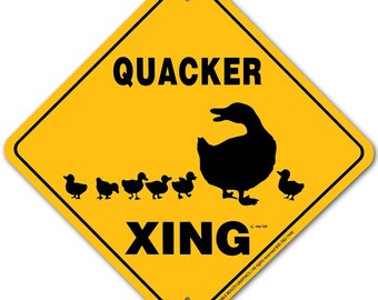 Quacker Xing Sign Aluminum 12 in X 12 in #20466