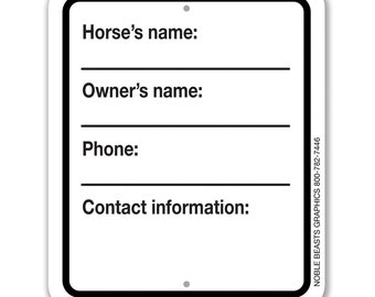Contact Information Stall Sign Aluminum 5 in X 6 in #3643144