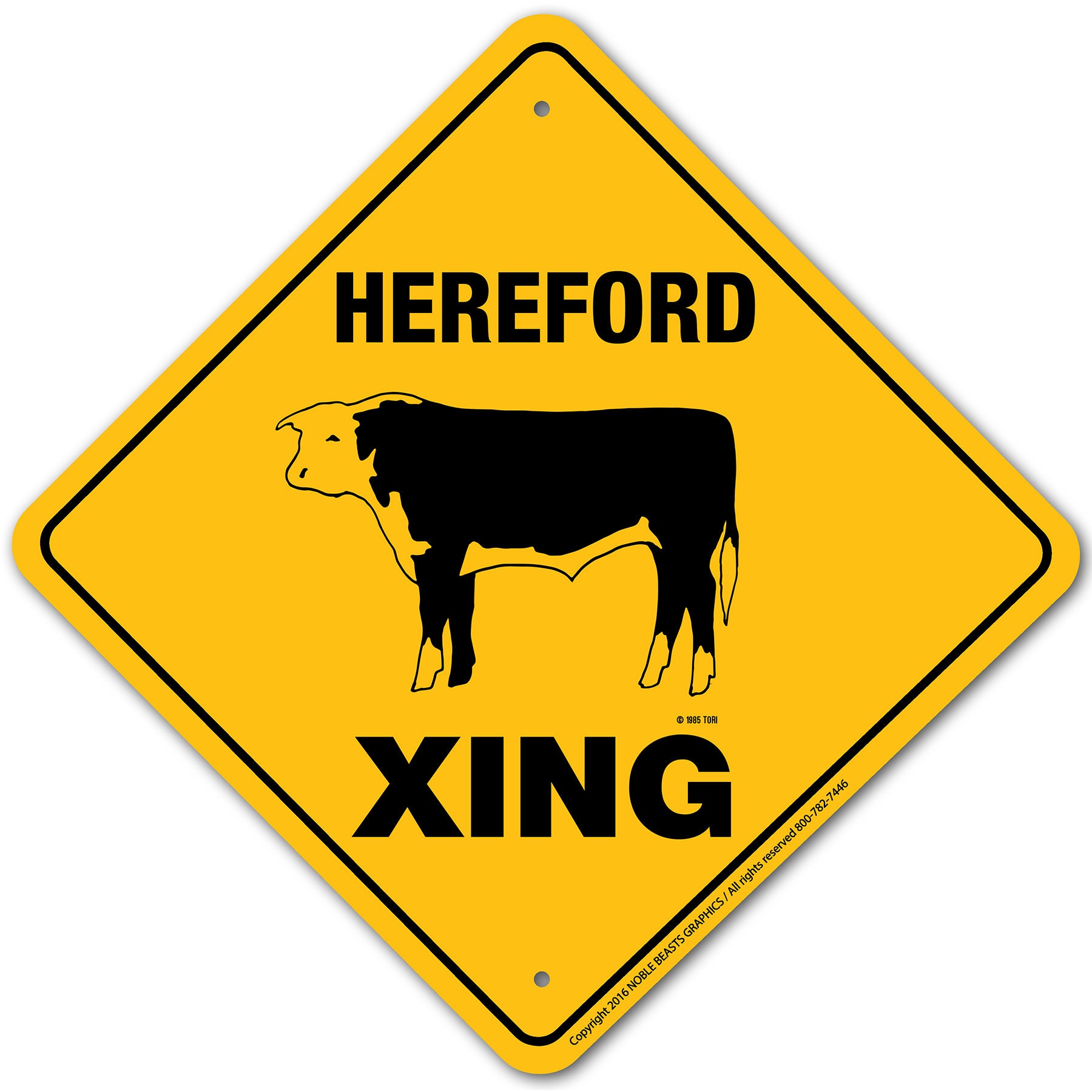 Hereford Xing Sign Aluminum 12