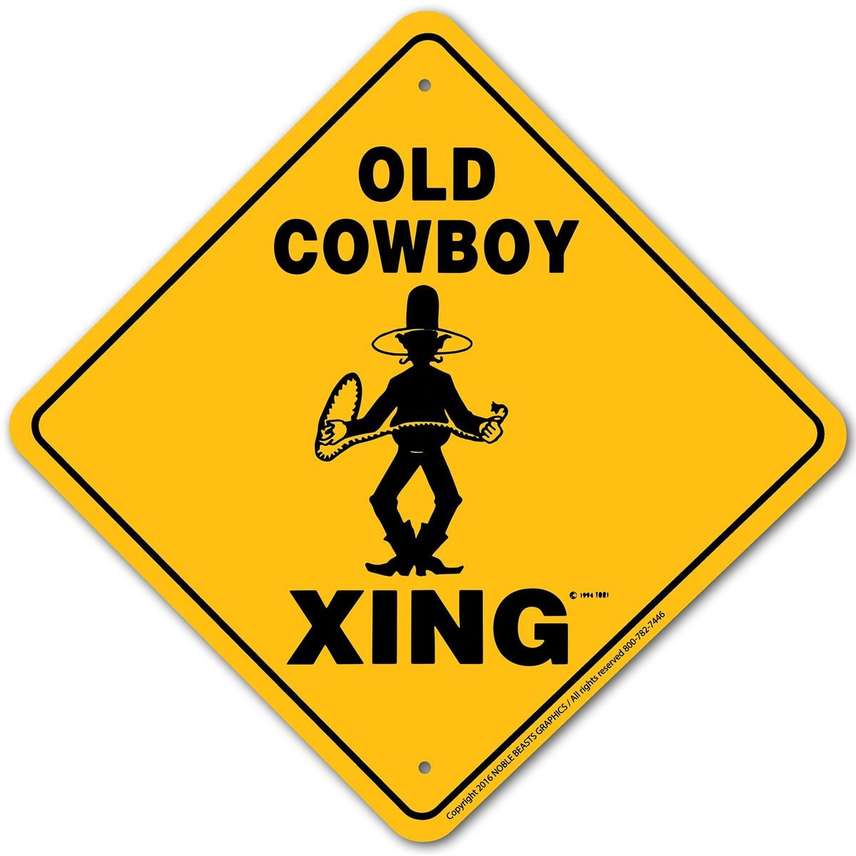 Old Cowboy Xing Sign Aluminum 12