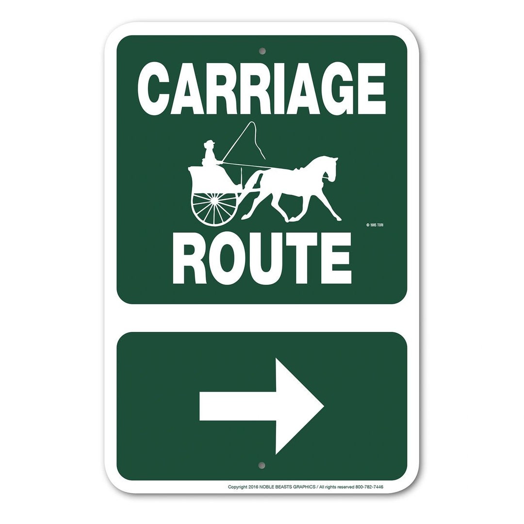 Carriage Route (single/cart) Sign Aluminum 12