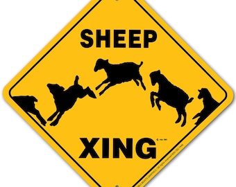 Sheep (Silly) Xing Sign Aluminum 12" X 12" #20364