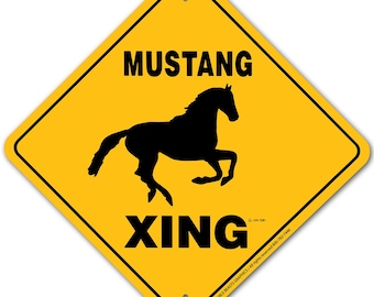 Mustang Xing Sign Aluminum 12" X 12" #20664