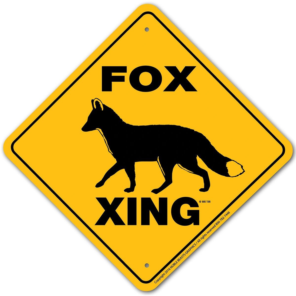 Fox Xing Sign Aluminum 12