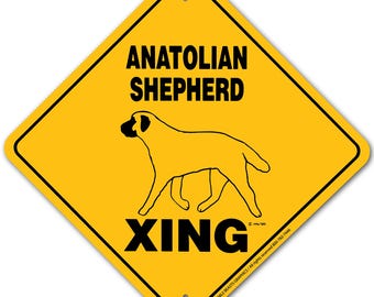Anatolian Shepherd Xing Sign Aluminum 12" X 12" #20909