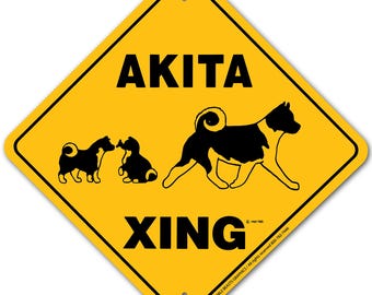 Akita Xing Sign Aluminum 12" X 12" #20572