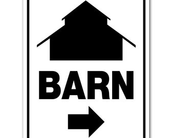 Barn RIGHT Arrow Sign Aluminum 12" X 9" #3245319