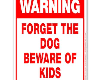 Cartello In Latta Divertente 'Forget The Dog Beware Of Wife' - 20,3x30,5 Cm - Metallo Anti-Ruggine Per Garage, Bar, Casa