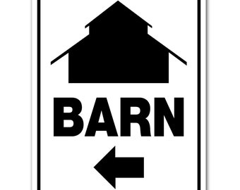 Barn LEFT Arrow Sign Aluminum 12" X 9" #3245318