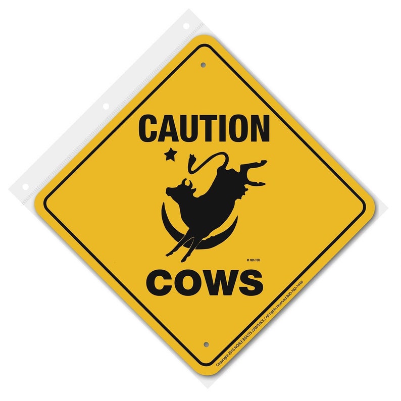Cows (moon) Caution Sign Aluminum 12 in X 12 in #20368 - Etsy