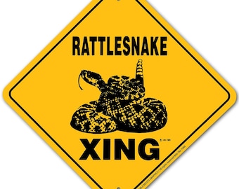 Rattlesnake Xing Sign Aluminum 12" X 12" #20736
