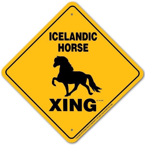 Icelandic Horse Xing Sign Aluminum 12 in X 12 in #20818