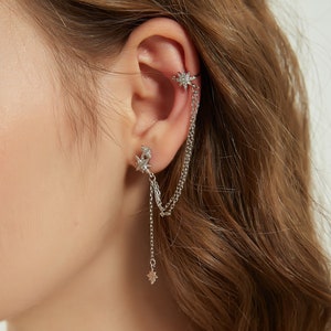 Ear Cuff Earrings With A Star CZ Charm -  Denmark