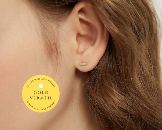 Etsy gold bar clearance earrings
