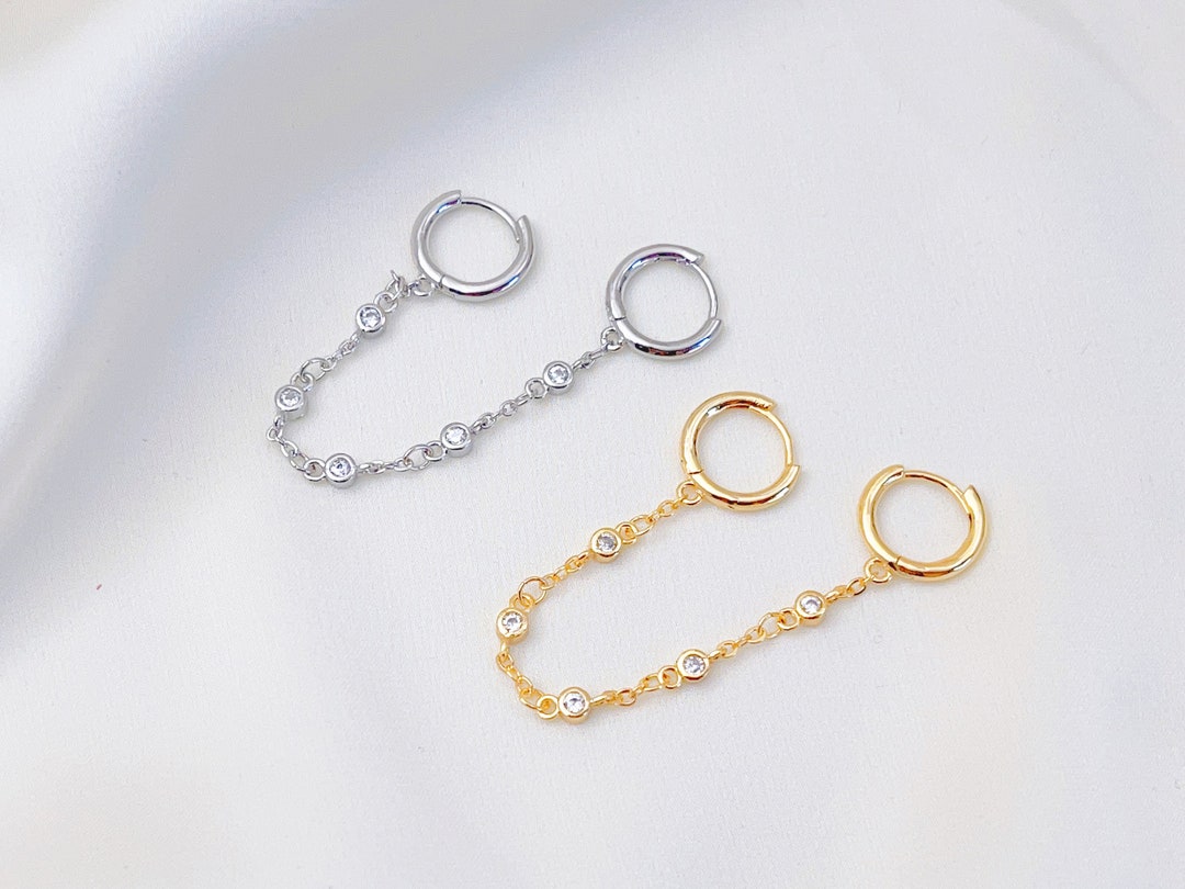 E057 Gold Chain Earrings Link Earrings Chain Link Earring Etsy
