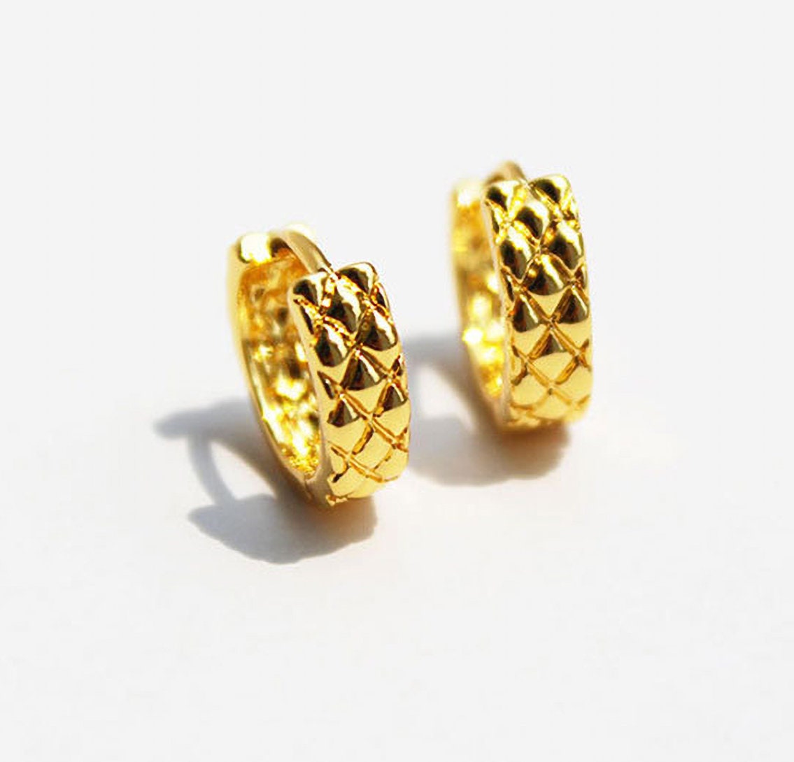 Men's Black Hoop Earrings - Every Day earrings -Fashion Men's Earrings -  Nadin Art Design - Personalized Jewelry