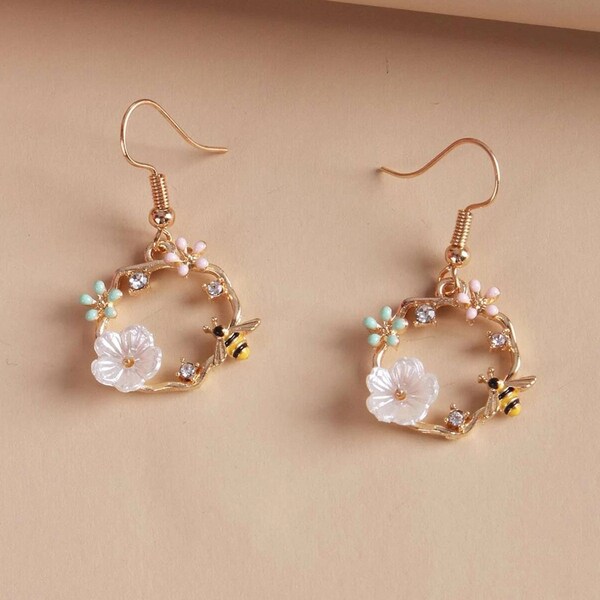 Korean Drop Earrings Etsy