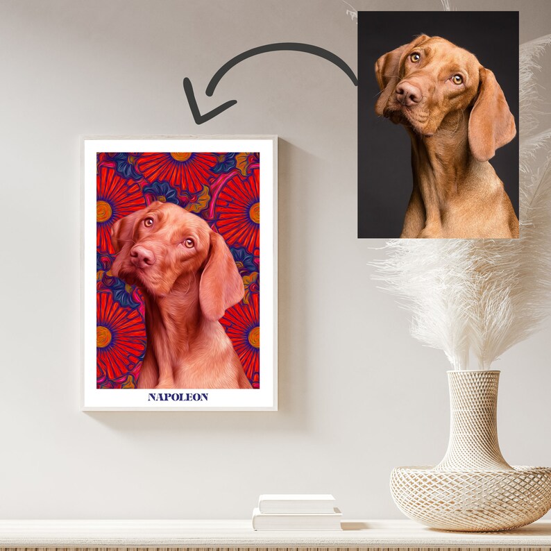 Custom Pet Portrait Personalized Gift Pet Painting Digital Pet Portrait Pet Memorial Gif Pet Gifts Dog Portrait Dog Portrait Illustration image 2