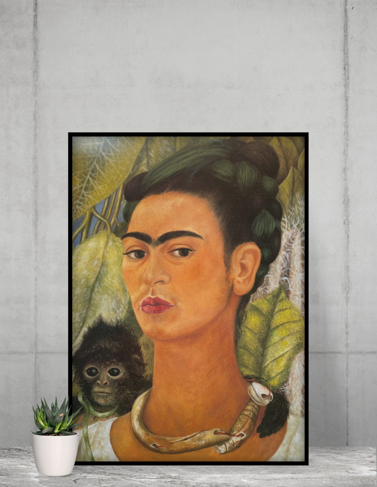 Frida Kahlo Kunst Poster Selbstbildnis mit Affe Vintage Etsy