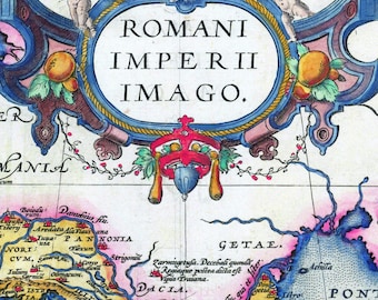 ALL HAND COLOURED 17c Old Map UNIQUE GIFT IDEA! Roman Empire Replica J.Speed 
