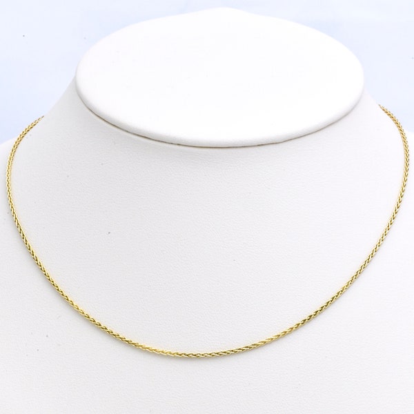 14k Yellow Gold Necklace 585 Italy Balestra 16” Wheat Chain Excellent Classy WOW