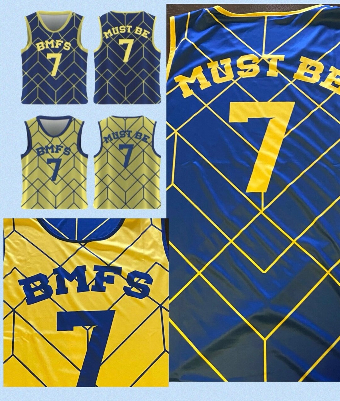 Must Be 7 Reversible Basketball Jersey Etsy