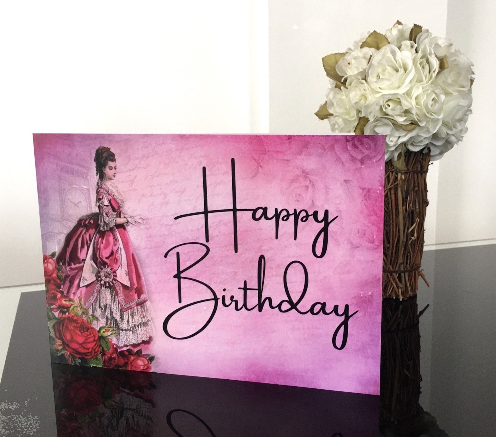 Birthday Card for Older Lady For Her Luxury Silk | Etsy