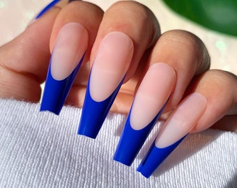 Royal Blue Nails Etsy