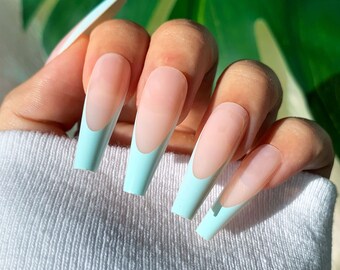 Baby Blue Nails Etsy Baby Blue Nails Etsy