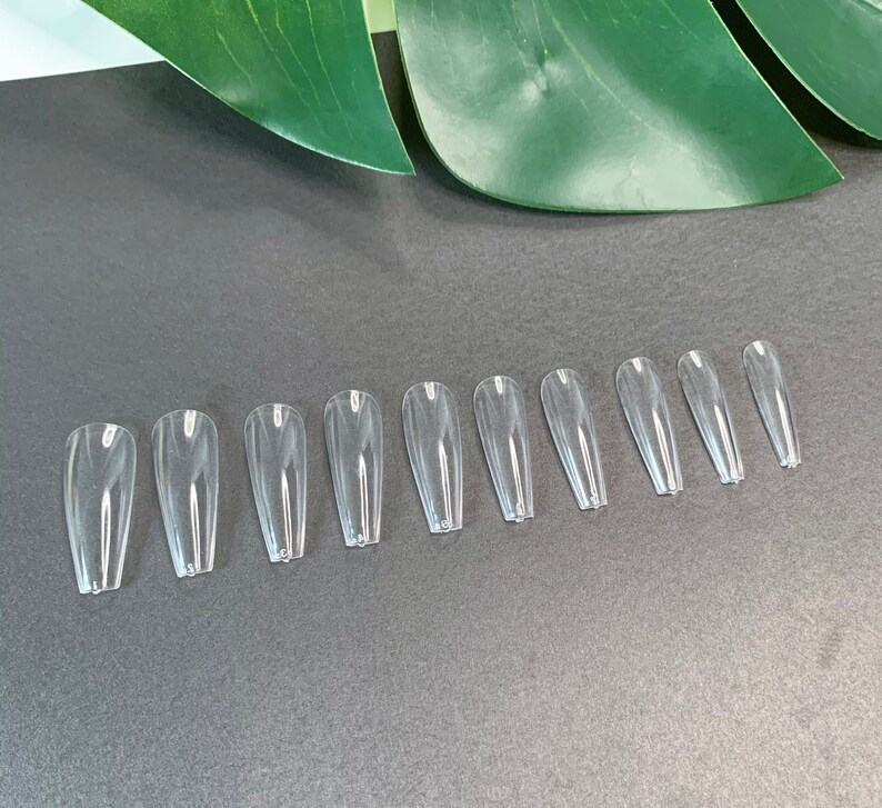 Long Coffin Clear Press on Nail Tips 500 Pcs Full Coverage - Etsy