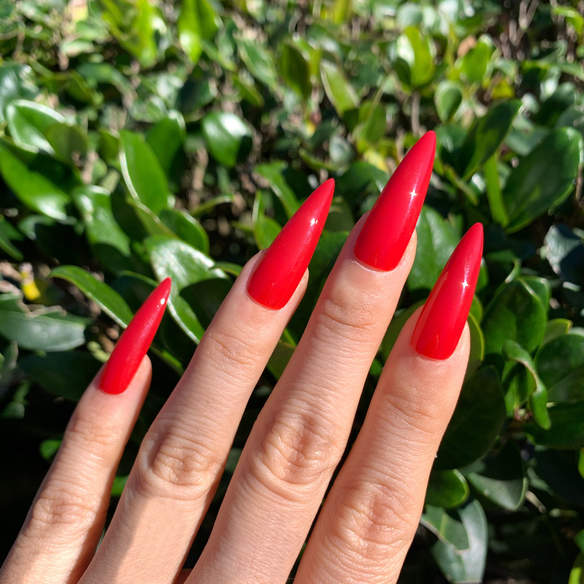Mamasita Red Stiletto Press on Nails Hot Summer Nails 20 - Etsy
