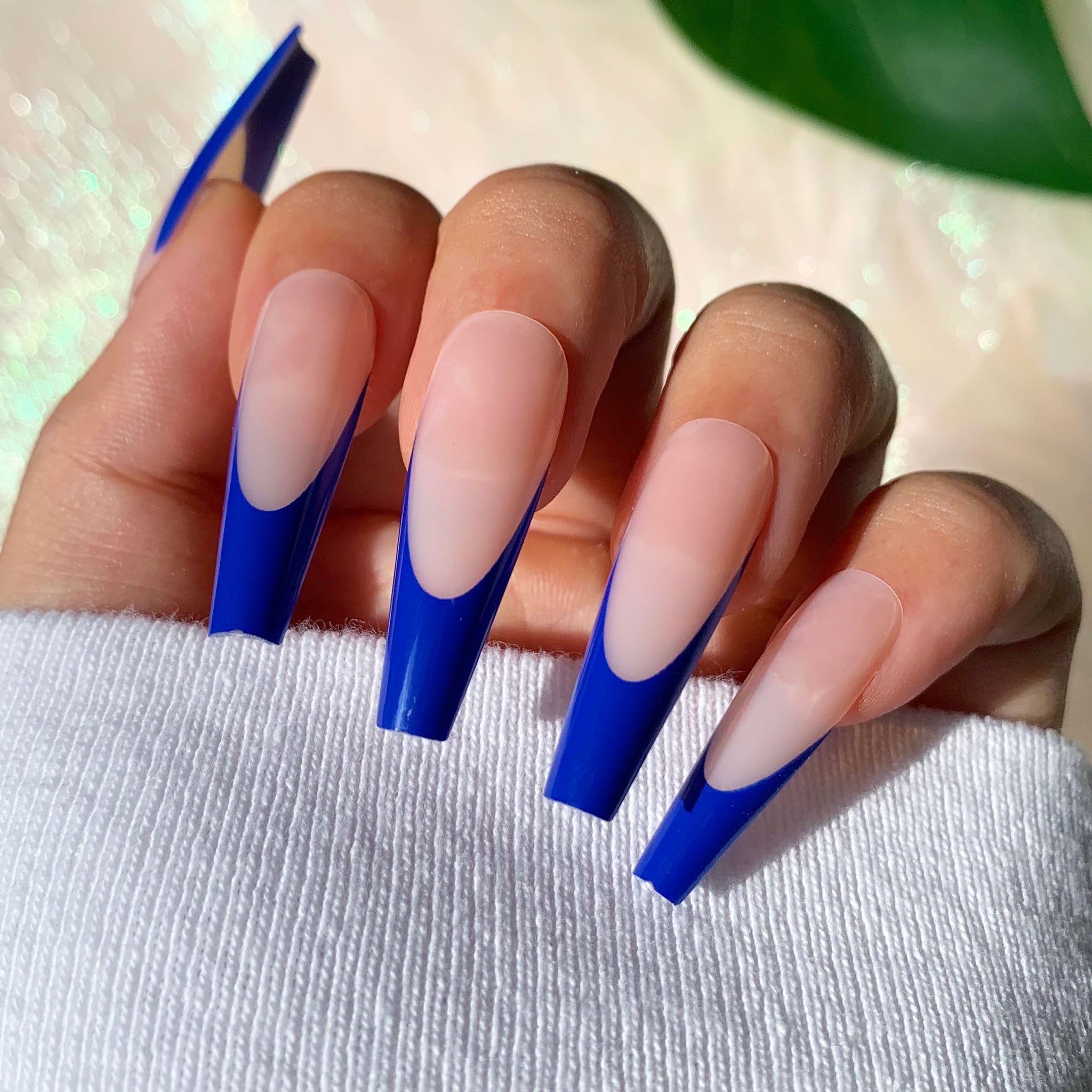 Royal Blue French Press on Nails French Coffin Nails 20 - Etsy