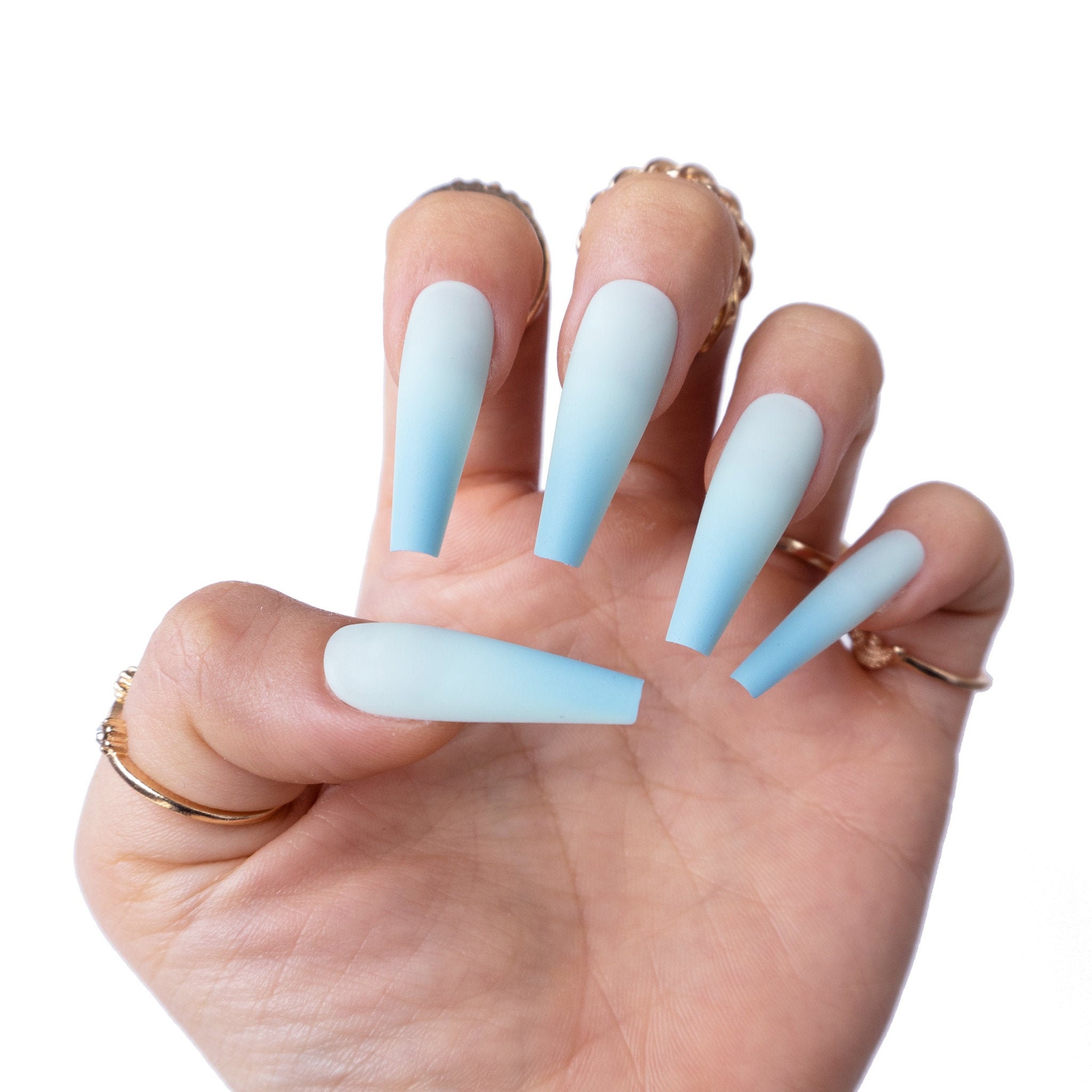 Baby Blue Teal Ombre Press on Nails Long Coffin Nails - Etsy Hong Kong Baby Blue Teal Ombre Press on Nails Long Coffin Nails - Etsy Hong Kong