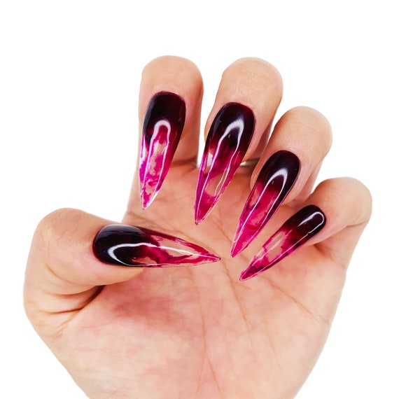 Smokey X Bloody Halloween Press On Nails Fast Shipping Etsy