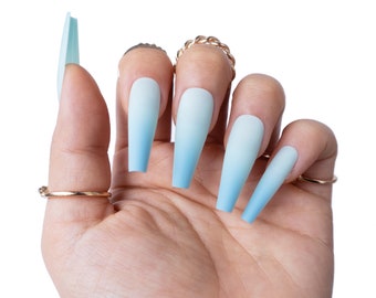 Baby Blue Nails Etsy Baby Blue Nails Etsy