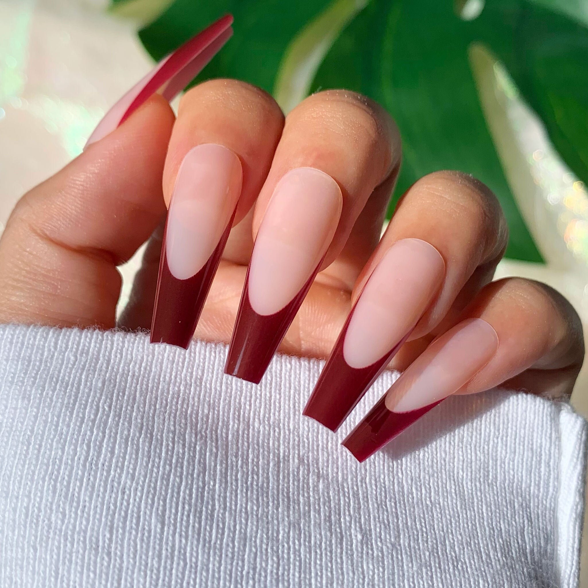 Chestnut Red French Press On Nails French Coffin Nails Etsy