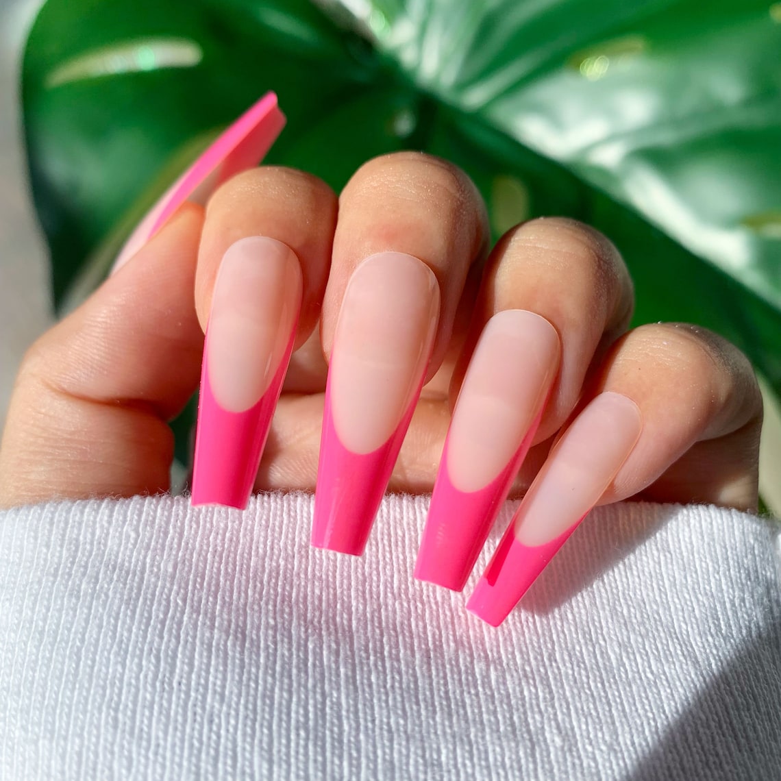 Barbie Pink French Press on Nails French Nails 20 PCS Full - Etsy