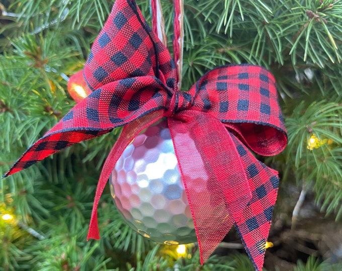 Silver Golf Ball Ornament Golf Gift, Holiday Ornament, Sports Gift