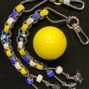 Golf Stroke Counter - Blue, Yellow & White - Golf Accessory, Golf Jewelry, Golf Gift, Bead Counter