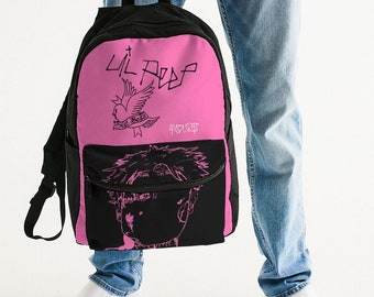 Large Backpack Lil peep pink aDhD Gustav painting Short Tempered design