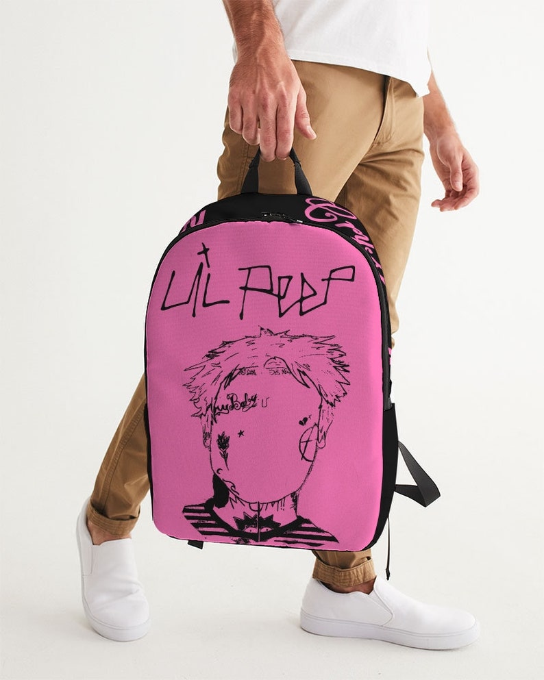 Large Backpack Lil peep pink aDhD Gustav painting Short Tempered design