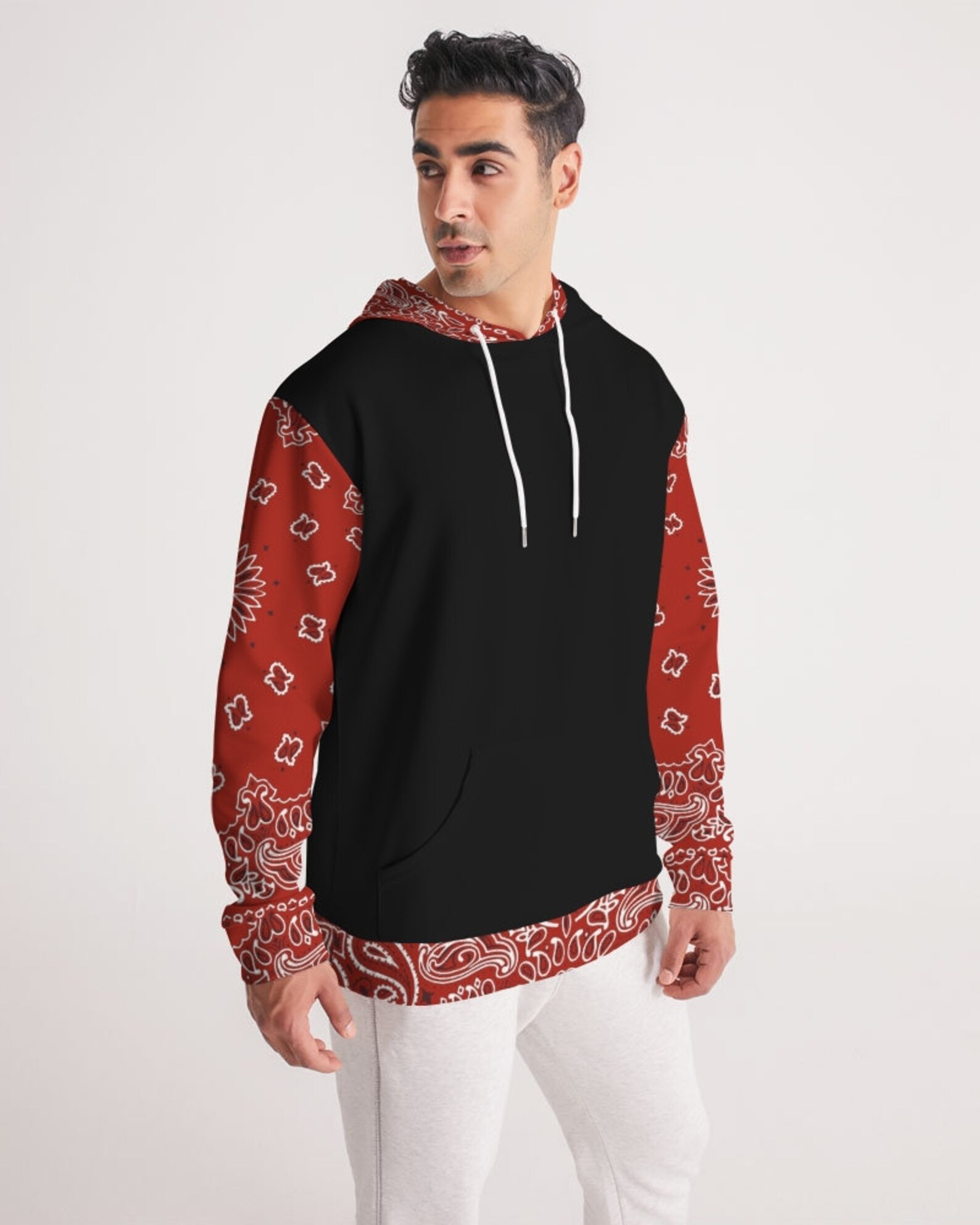 Men's Hoodie Short Tempered black Bandana pattern bloody Etsy